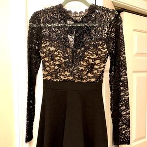 Windsor black lace short A-line party dress